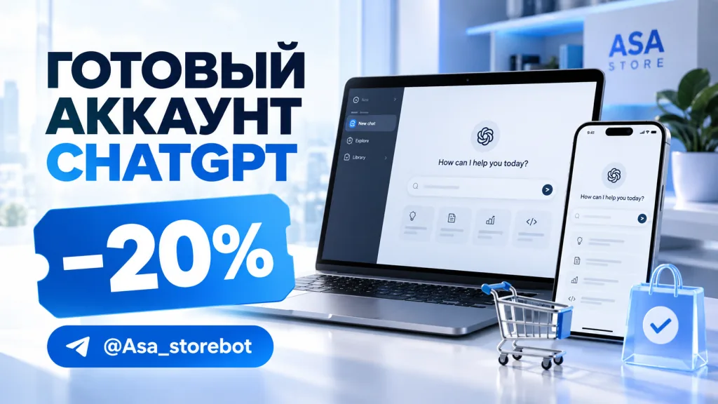 Готовый аккаунт ChatGPT Plus со скидкой 20%