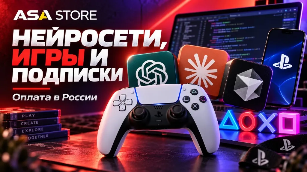 Нейросети, игры и подписки с оплатой в России: ChatGPT, Claude, Cursor и PlayStation