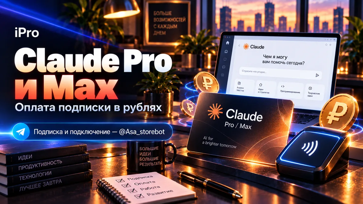 Оплата подписки Claude Pro и Claude Max в рублях